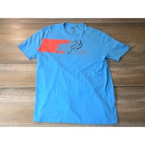 Fox Racing T-Shirt Mens L Blue Motocross MX BMX Mountain Dirt Bike Skate Y2K Tee